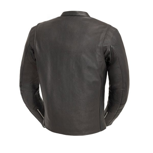 Alpha Men’s Black Genuine Leather Motorcycle Jacket – Classic Biker Style