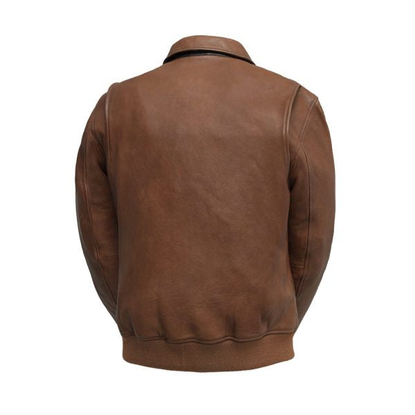 LEATHER BOMBER JACKET TWO TONE FOR MEN’S BROWN-GENUINE LEATHER JACKET