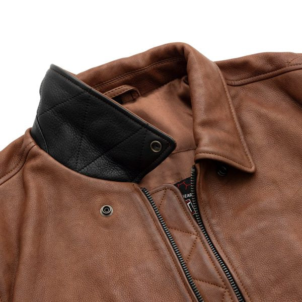 LEATHER BOMBER JACKET TWO TONE FOR MEN’S BROWN-GENUINE LEATHER JACKET