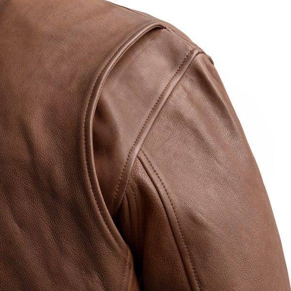 LEATHER BOMBER JACKET TWO TONE FOR MEN’S BROWN-GENUINE LEATHER JACKET