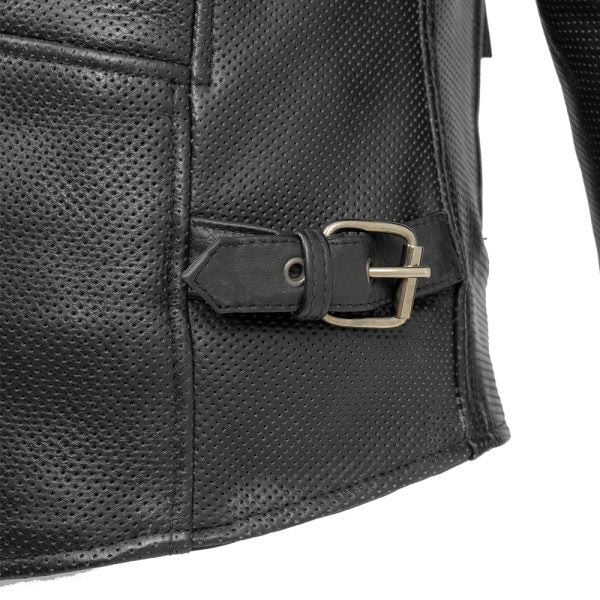 FALCON MEN’S MOTORCYCLE PERFORATED LEATHER JACKET GENUINE LEATHER JACKET