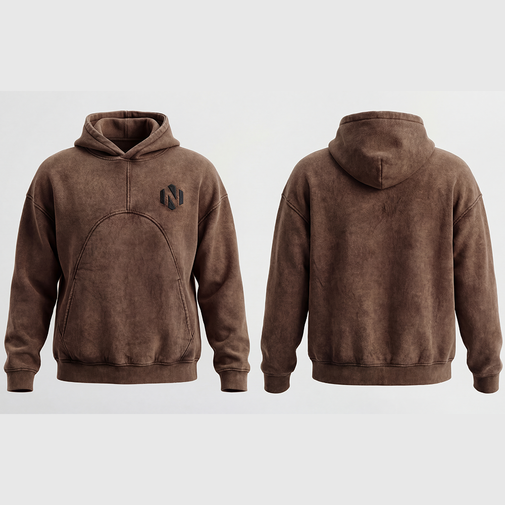 Nexxus Crimson-Fade Custom Heavyweight Streetwear Hoodie (Premium Mineral-Washed Drop-Shoulder Oversized Hooded Sweatshirt)