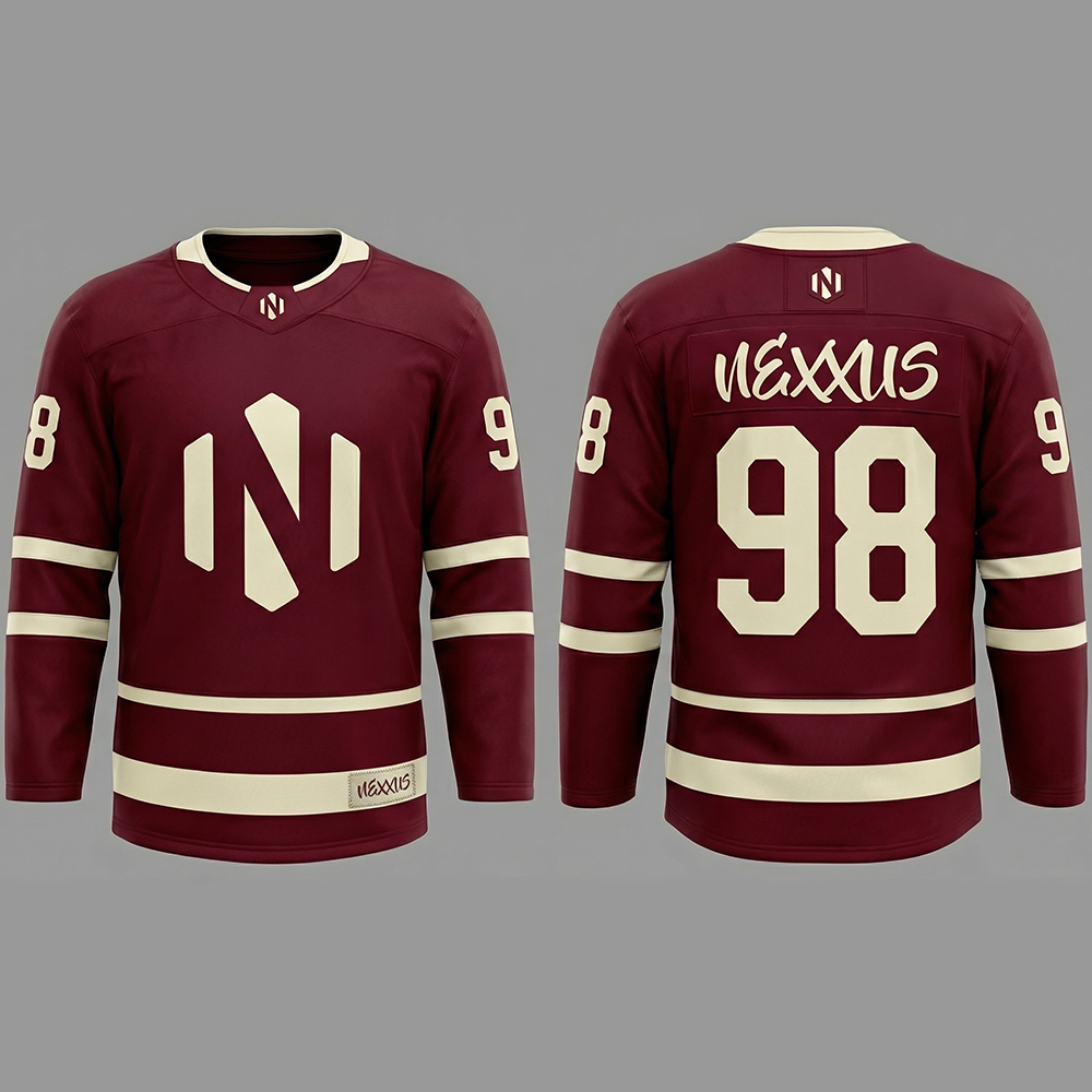 Nexxus Heritage Pro-Series Custom Ice Hockey Uniform Kit (Premium Classic V-Neck Jersey & Heavy-Duty Padded Protective Pants Set)