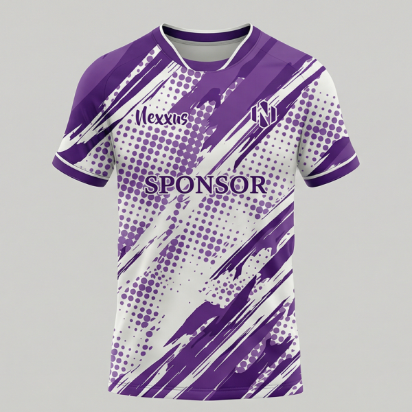 Nexxus Violet-Pulse Custom Soccer Uniform Jersey (Premium Sublimated Halftone Splash Football Match Shirt)