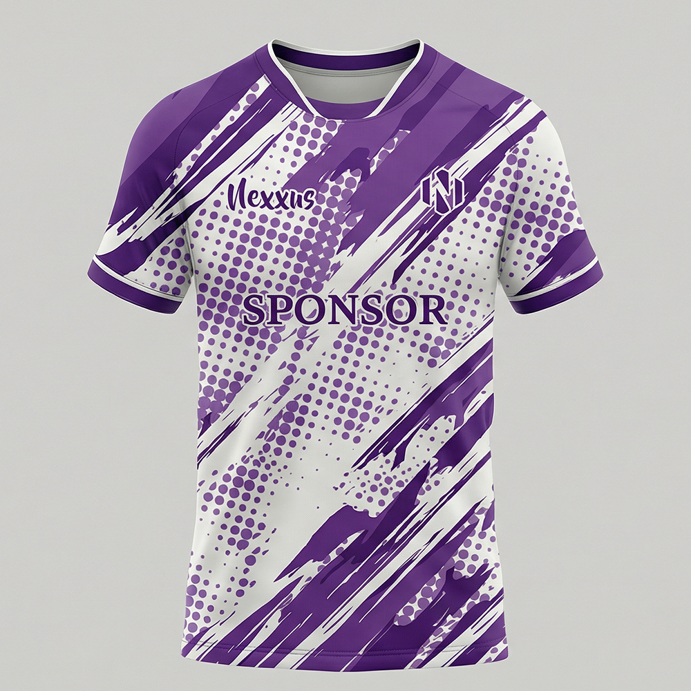 Nexxus Violet-Pulse Custom Soccer Uniform Jersey (Premium Sublimated Halftone Splash Football Match Shirt)