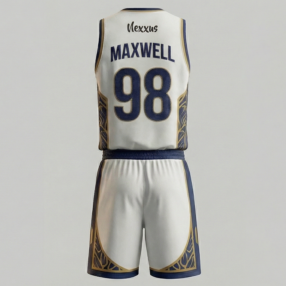 Nexxus Sovereign Basketball Uniform Set (Royal White & Gold)