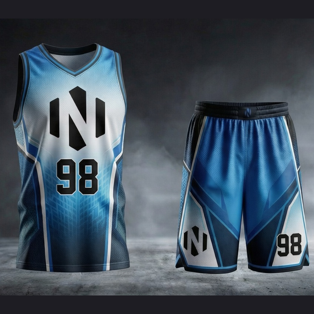 Nexxus Vortex Basketball Uniform Set (Cyber Blue Gradient)