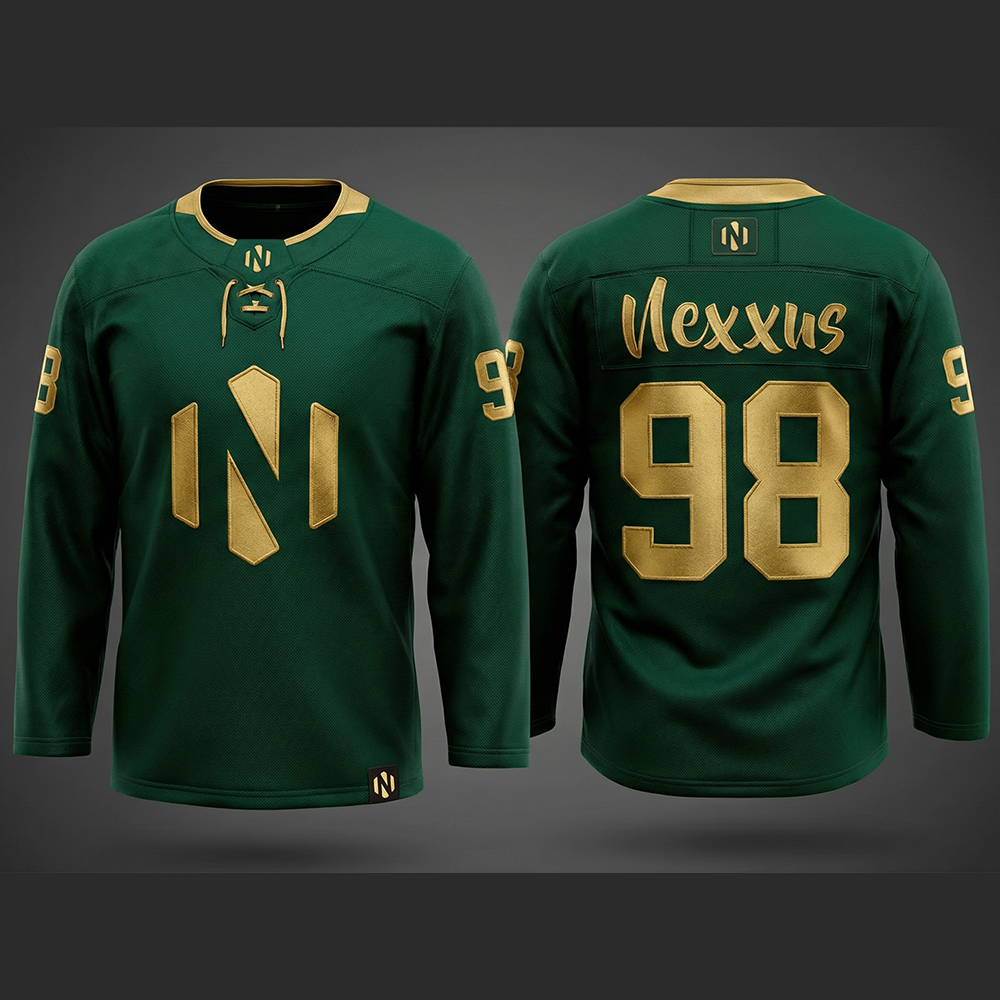 Nexxus Sovereign Gold-Edition Custom Ice Hockey Uniform Kit (Premium Lace-Up Pro-Jersey & Heavy-Duty Padded Protective Pants Set)