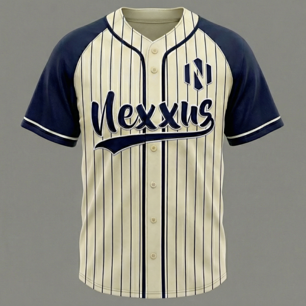 Nexxus Legacy Pinstripe Baseball Jersey (Cream & Navy)