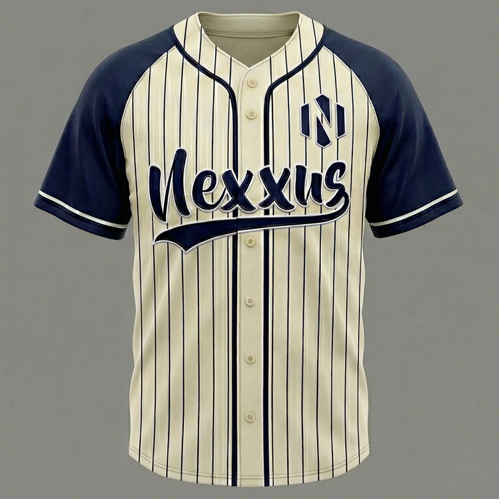 Nexxus Legacy Pinstripe Baseball Jersey (Cream & Navy)