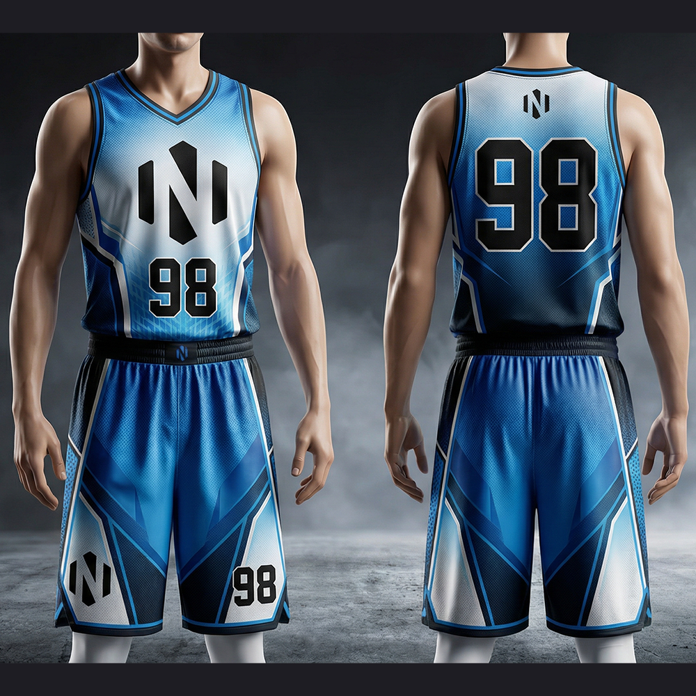 Nexxus Vortex Basketball Uniform Set (Cyber Blue Gradient)