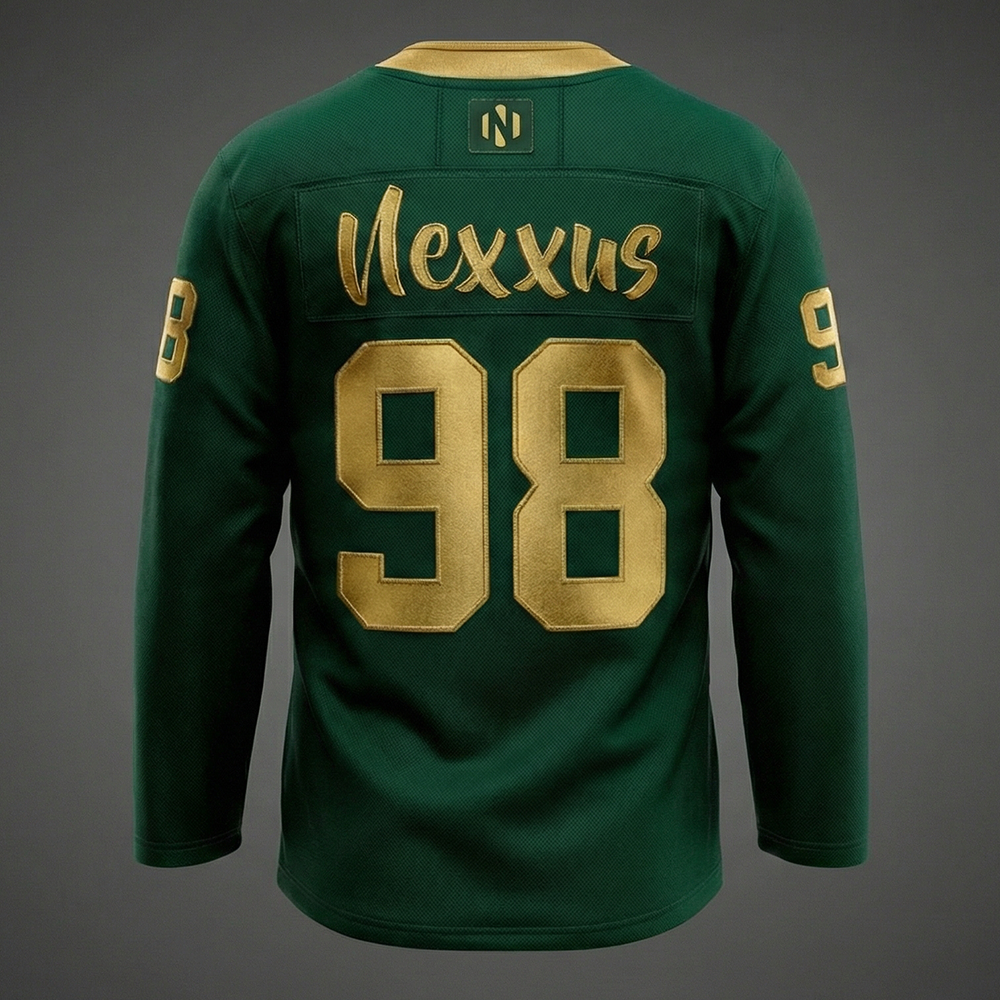 Nexxus Sovereign Gold-Edition Custom Ice Hockey Uniform Kit (Premium Lace-Up Pro-Jersey & Heavy-Duty Padded Protective Pants Set)