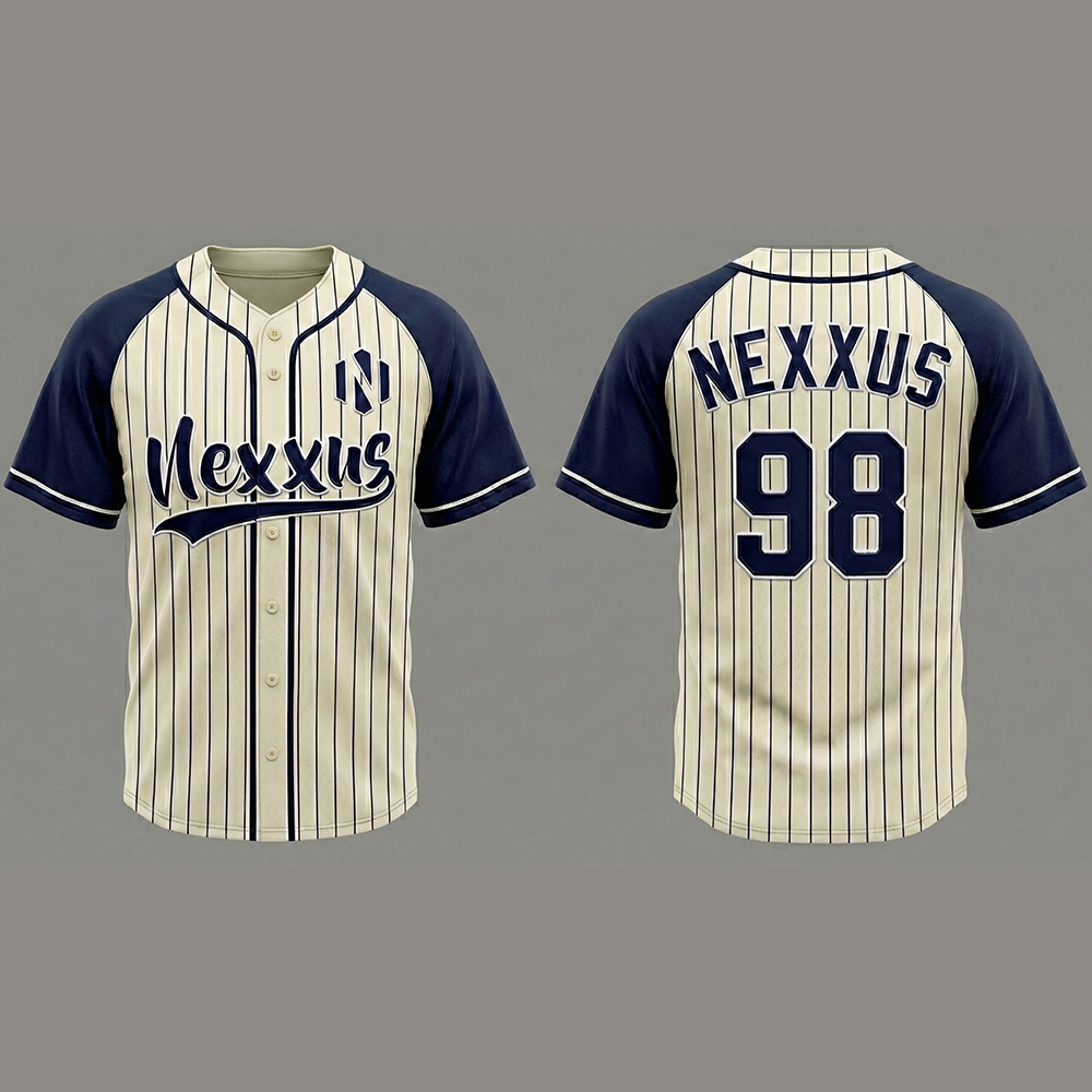Nexxus Legacy Pinstripe Baseball Jersey (Cream & Navy)