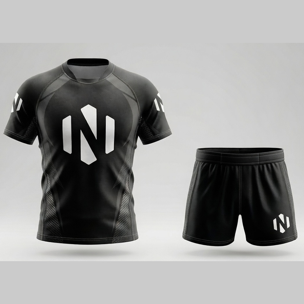 Nexxus Shadow-Armor Custom Rugby Uniform Kit (Elite Stealth All-Black Heavy-Duty Anti-Tackle Match Set)