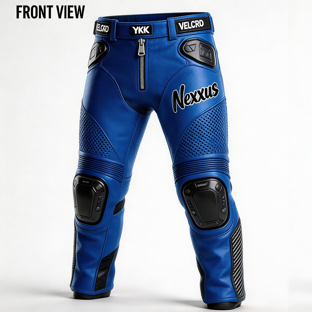 Nexxus Cobalt-Rider Custom Men’s Premium Motorbike Protective Pants (Elite Royal Blue & Black High-Impact Cordura Racing Trousers)