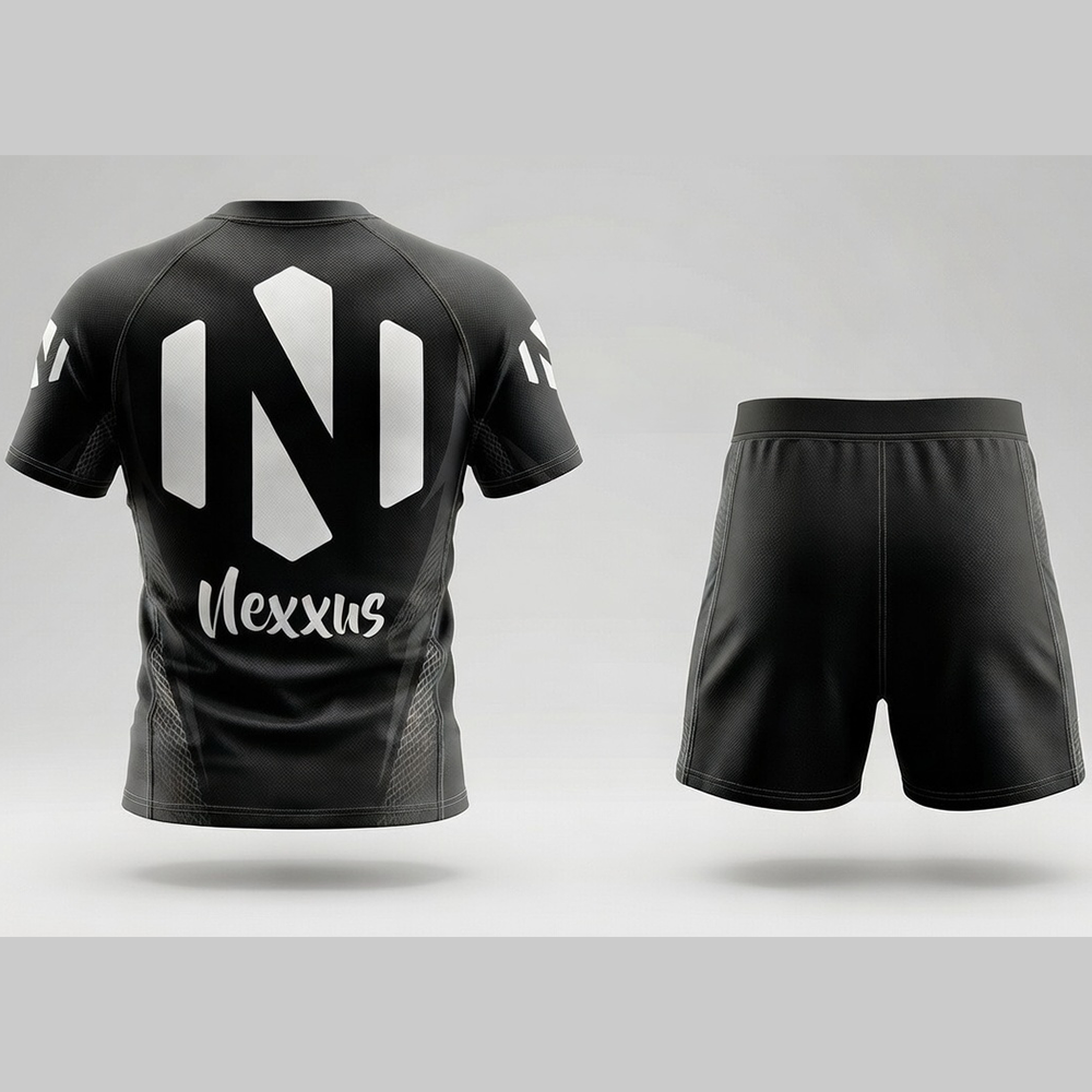 Nexxus Shadow-Armor Custom Rugby Uniform Kit (Elite Stealth All-Black Heavy-Duty Anti-Tackle Match Set)