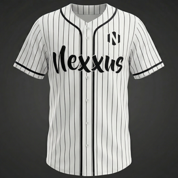 Nexxus Classic Pinstripe Baseball Jersey (White & Black)