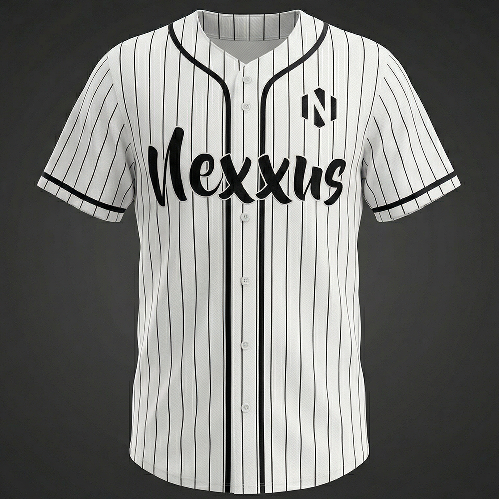 Nexxus Classic Pinstripe Baseball Jersey (White & Black)