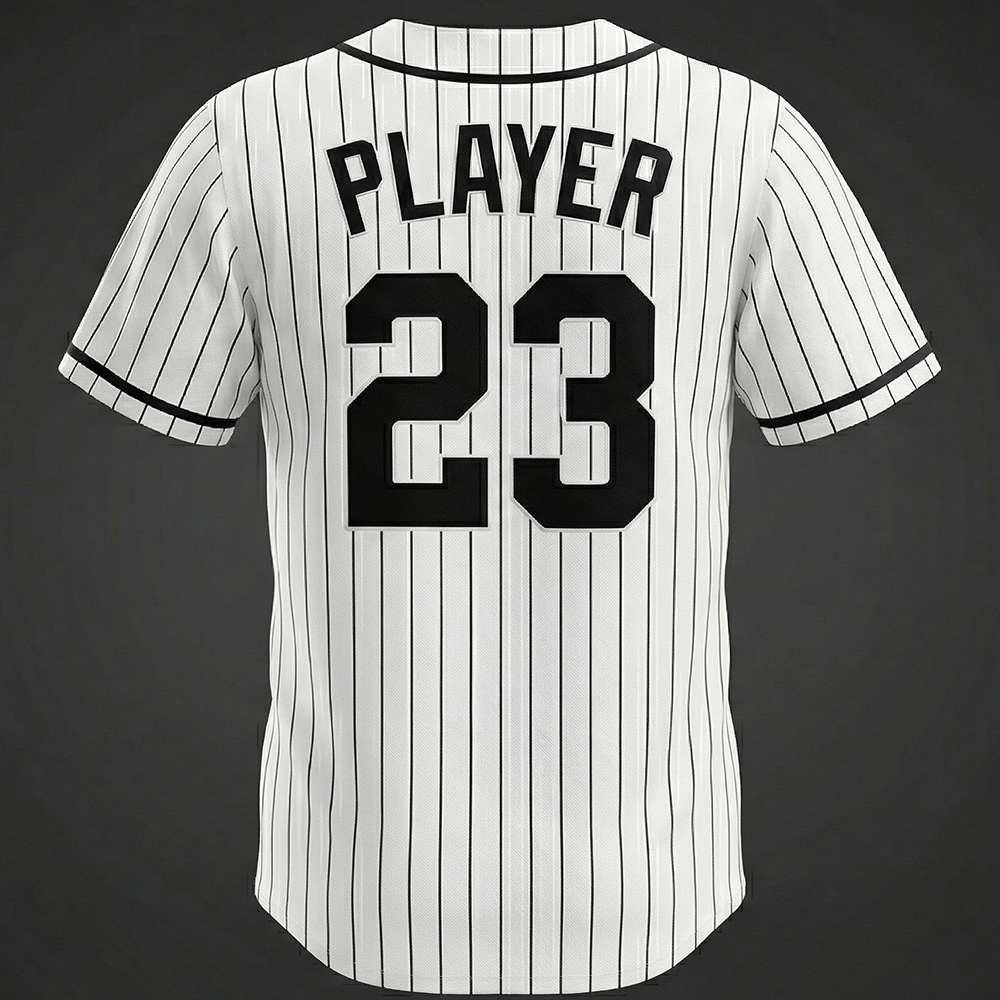 Nexxus Classic Pinstripe Baseball Jersey (White & Black)