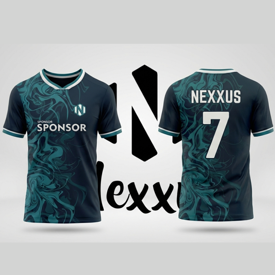 Nexxus Hydro-Marble Premium Custom Soccer Jersey (Elite Deep-Emerald Sublimated Smoke-Pattern Football Shirt)