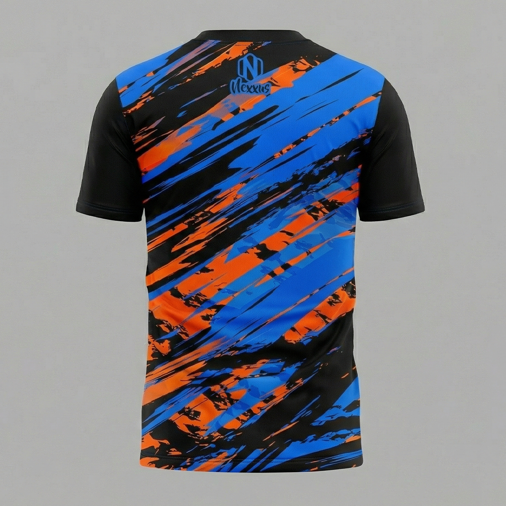 Nexxus Electric-Shatter Custom Soccer Jersey (Premium Neon Orange & Cobalt Blue Abstract Slash Football Shirt)