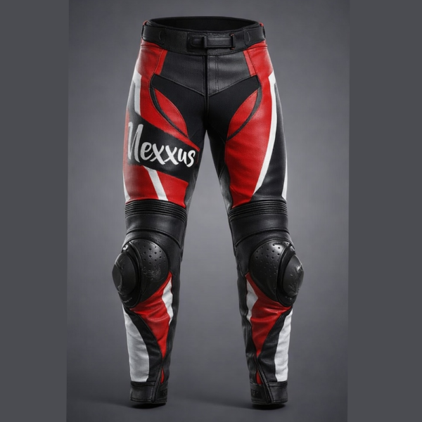 Nexxus Apex-Torque V2 Custom Men’s Premium Motorbike Protective Pants (Elite Red, White & Black High-Impact Cordura Racing Trousers)