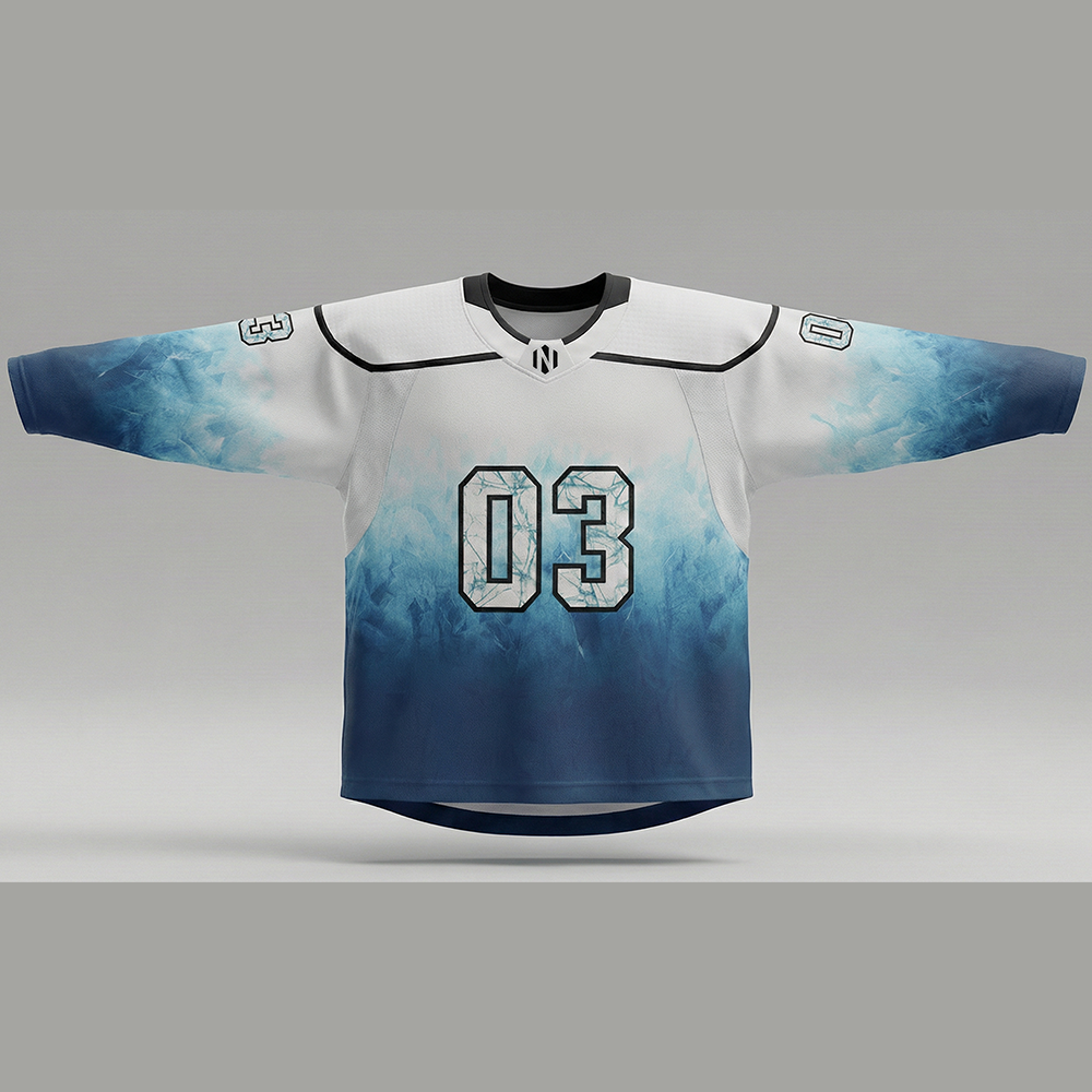 Nexxus Arctic Aurora Custom Ice Hockey Uniform Kit (Sublimated Gradient V-Neck Jersey & Matching Heavy-Duty Protective Hockey Pants Set)