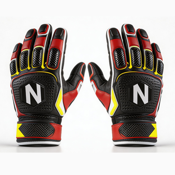 Nexxus Velocity-Grip V2 Custom Premium Motorbike Gloves (Elite Red, Yellow & Black High-Impact Protective Racing Gauntlets)