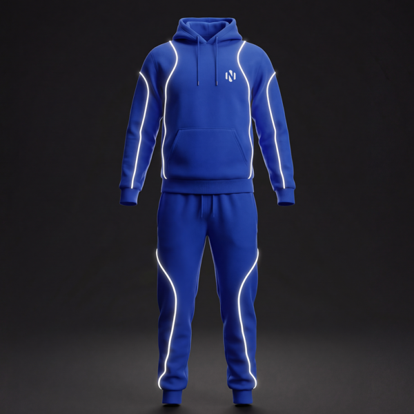 Nexxus Linear-Glow Custom Streetwear Tracksuit (Premium Heavy-Weight Minimalist Full-Zip Jacket & Tailored Jogger Set)