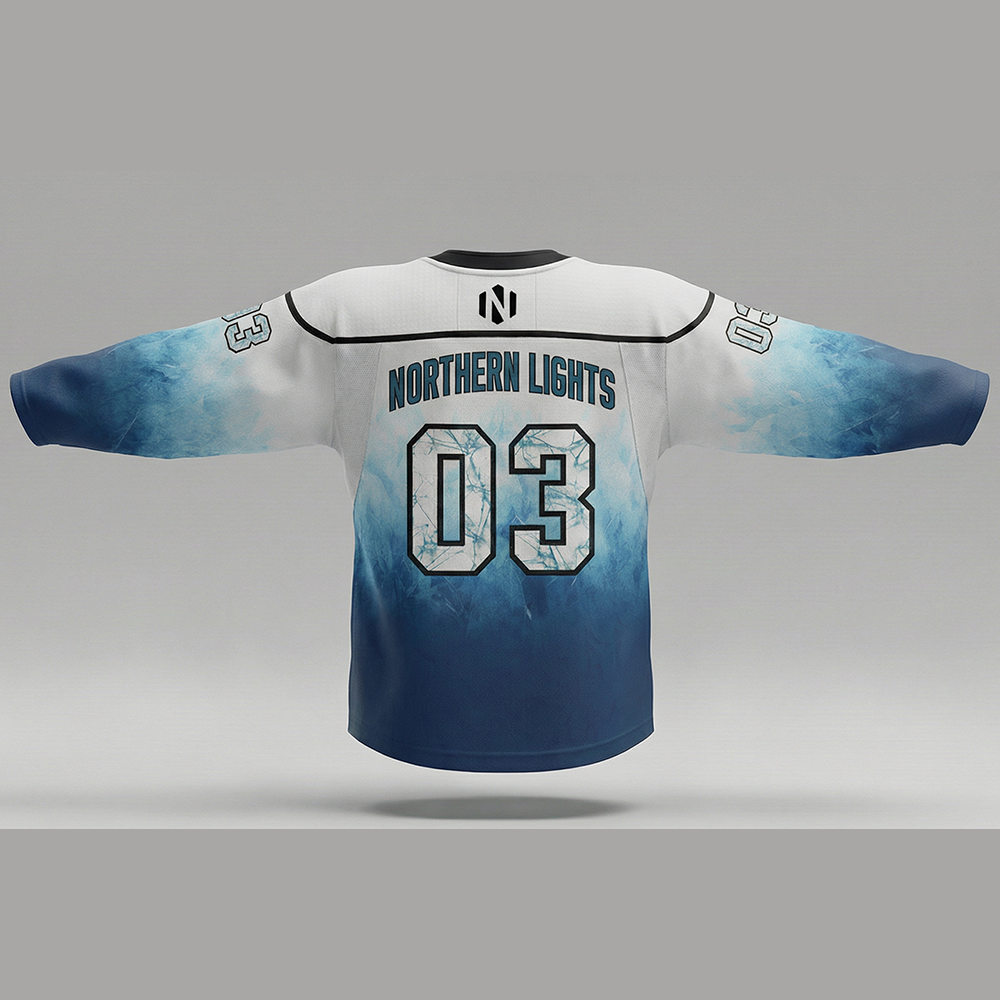 Nexxus Arctic Aurora Custom Ice Hockey Uniform Kit (Sublimated Gradient V-Neck Jersey & Matching Heavy-Duty Protective Hockey Pants Set)