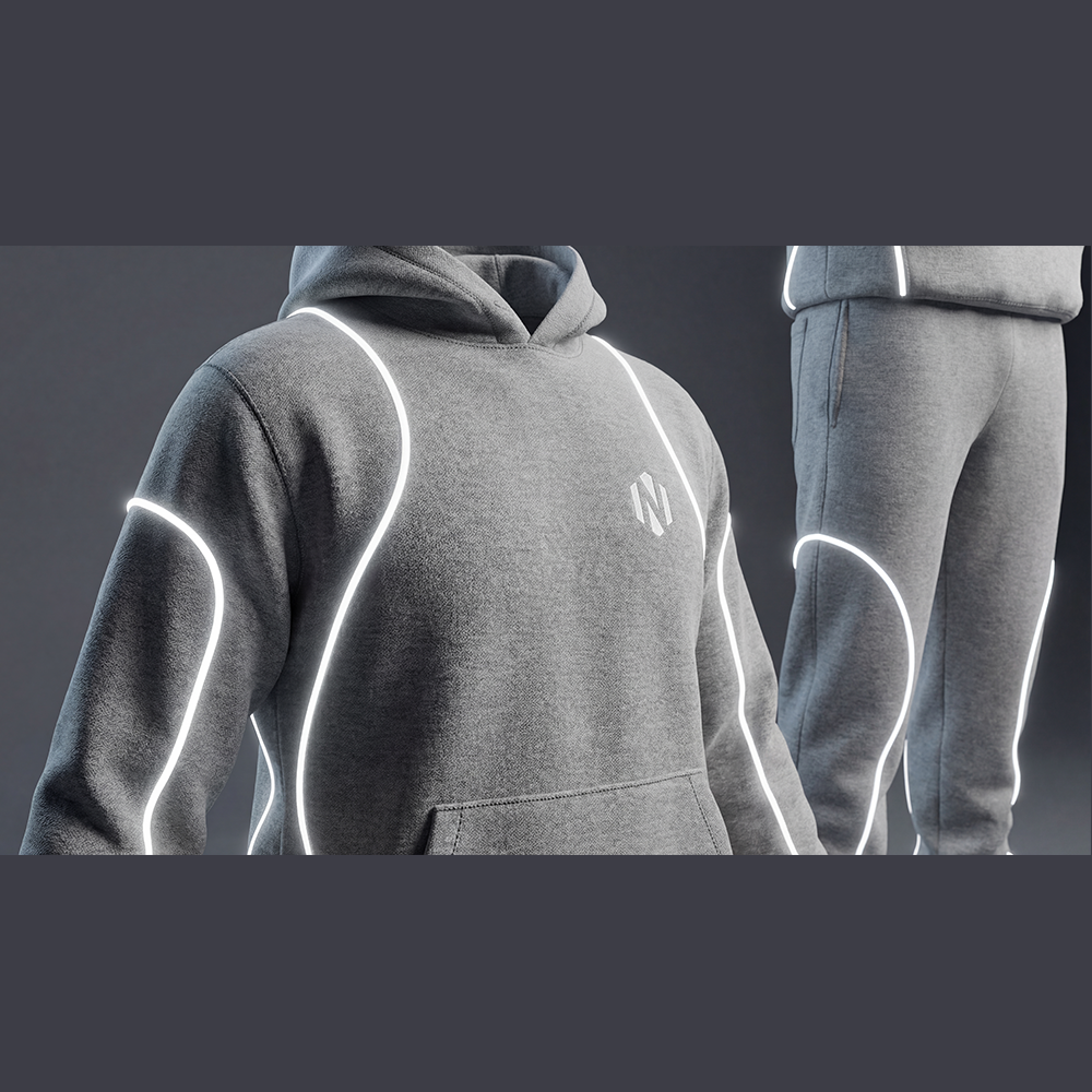 Nexxus Melange-Glow Custom Streetwear Tracksuit (Premium Heather-Gray Technical Full-Zip Jacket & Jogger Set)
