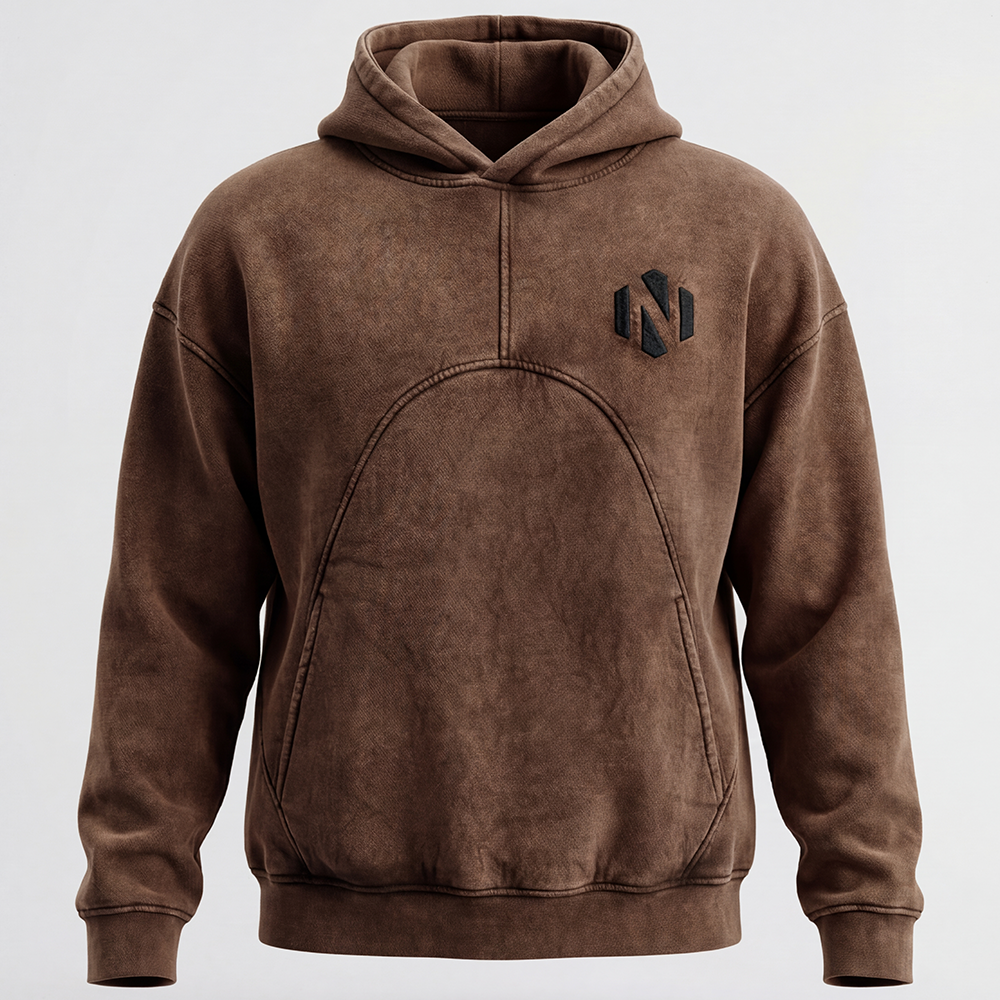 Nexxus Crimson-Fade Custom Heavyweight Streetwear Hoodie (Premium Mineral-Washed Drop-Shoulder Oversized Hooded Sweatshirt)