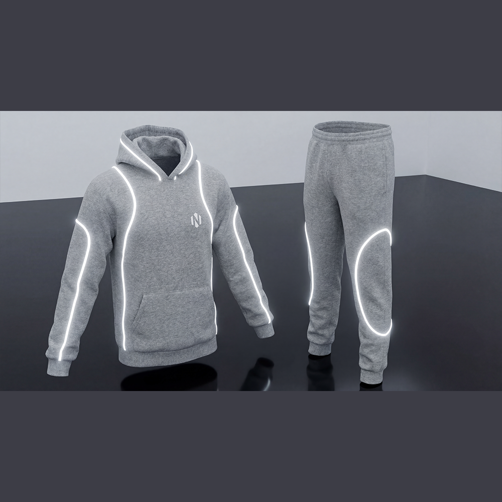 Nexxus Melange-Glow Custom Streetwear Tracksuit (Premium Heather-Gray Technical Full-Zip Jacket & Jogger Set)