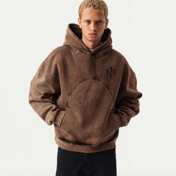 Nexxus Crimson-Fade Custom Heavyweight Streetwear Hoodie (Premium Mineral-Washed Drop-Shoulder Oversized Hooded Sweatshirt)
