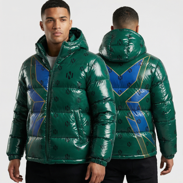 Nexxus Frostbite-Splinter Custom Men’s Streetwear Puffer Jacket (Premium Sublimated Electric-Ice Sharp Vector Insulated Outerwear)