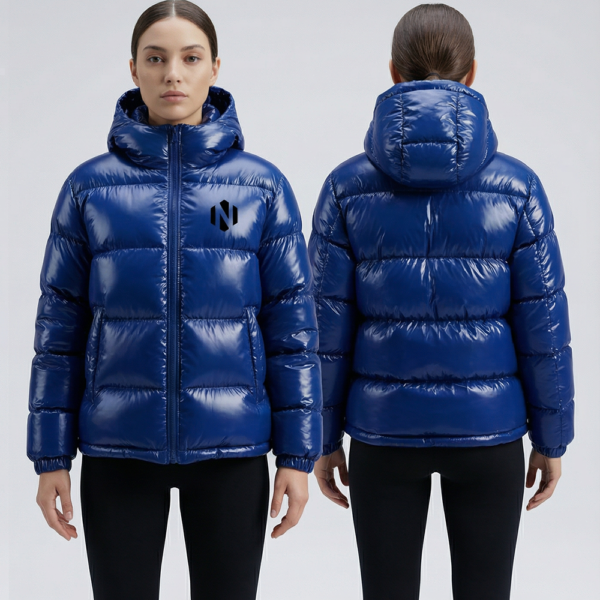 Nexxus Cobalt-Puff Premium Ladies Puffer Jacket (Elite Minimalist Solid Royal-Blue Insulated Urban Jacket)