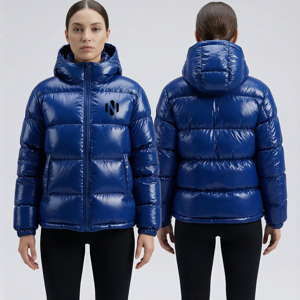 Nexxus Cobalt-Puff Premium Ladies Puffer Jacket (Elite Minimalist Solid Royal-Blue Insulated Urban Jacket)