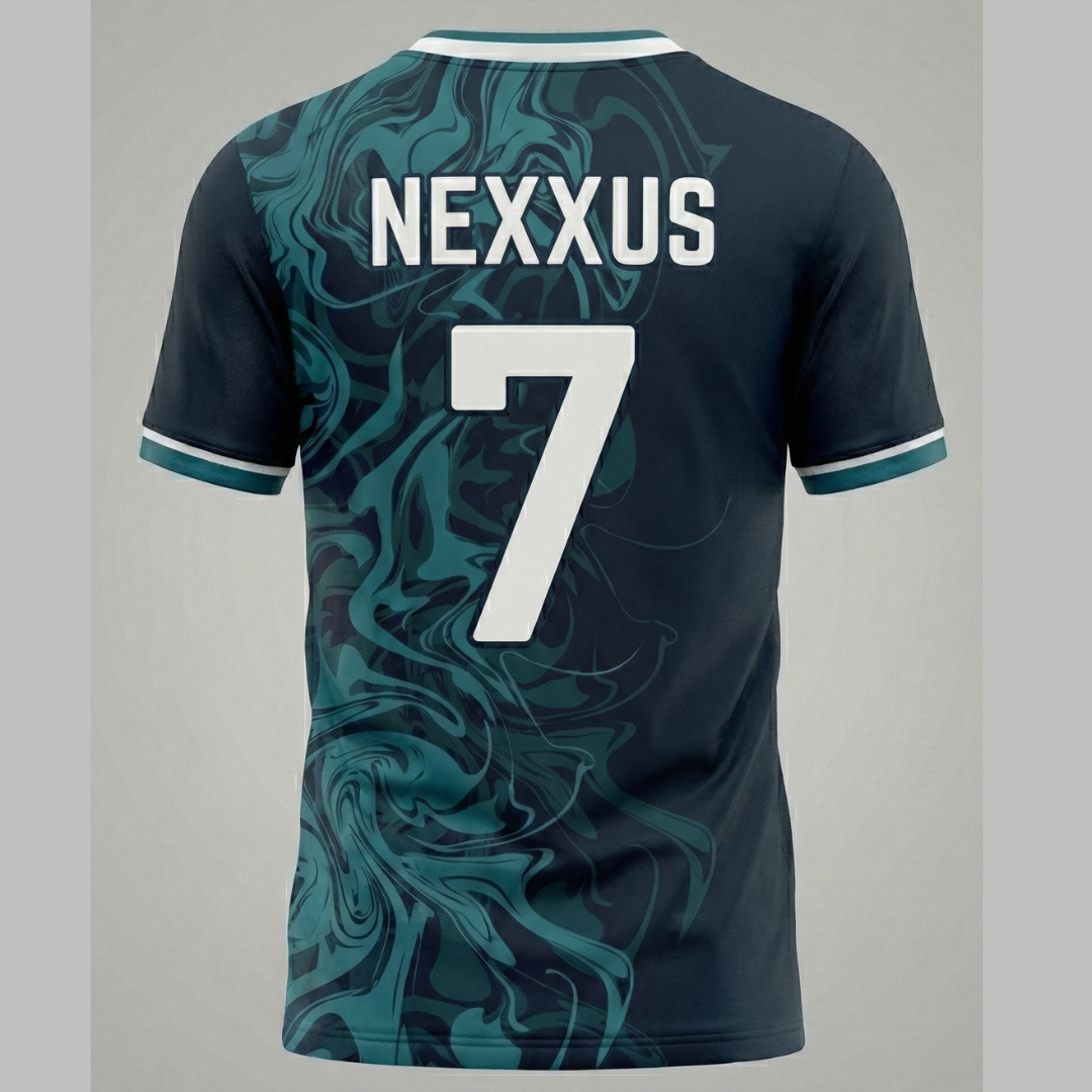 Nexxus Hydro-Marble Premium Custom Soccer Jersey (Elite Deep-Emerald Sublimated Smoke-Pattern Football Shirt)