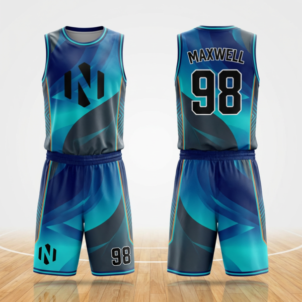 Nexxus Hydro-Wave Basketball Uniform Set (Teal & Ocean Fluid)