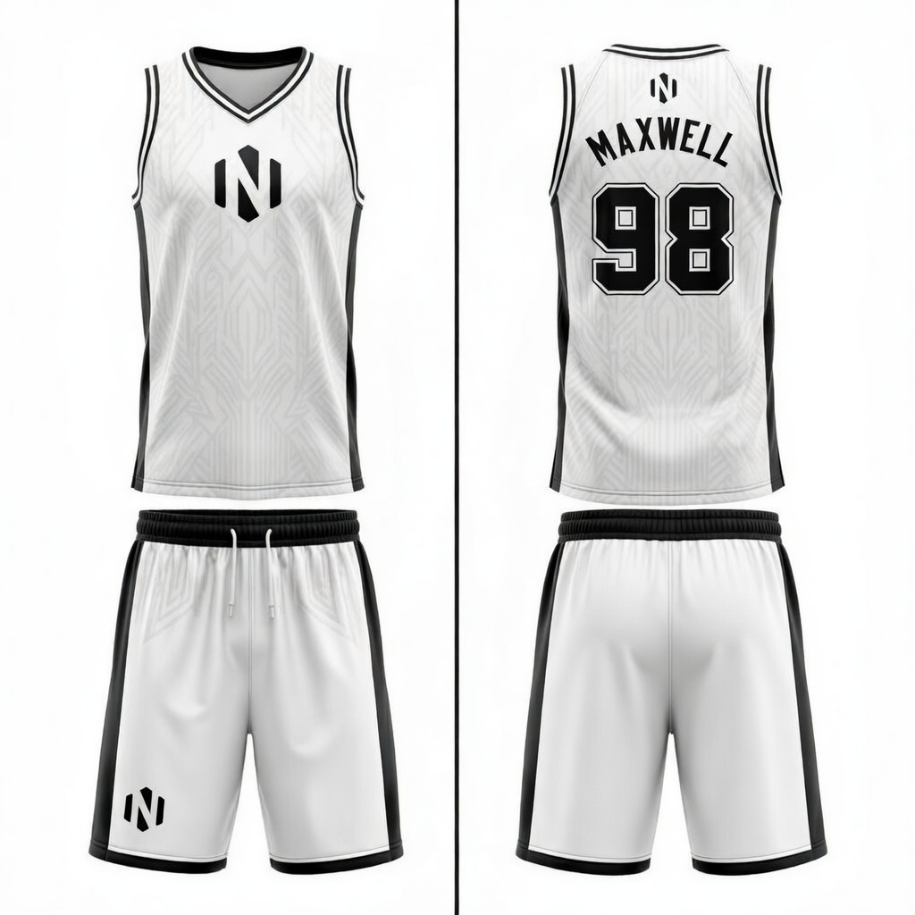 Nexxus Zenith Basketball Uniform Set (Classic White & Black)