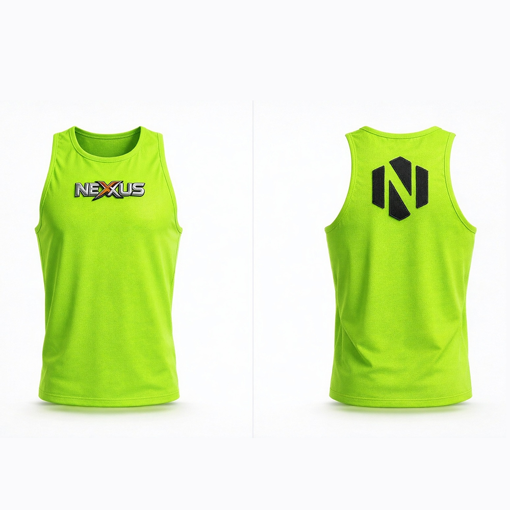 Nexxus Aero-Vent Custom Men’s Premium Fightwear Tank Top (Elite High-Visibility Neon Green & Black Lightweight MMA Training & Striking Singlet)