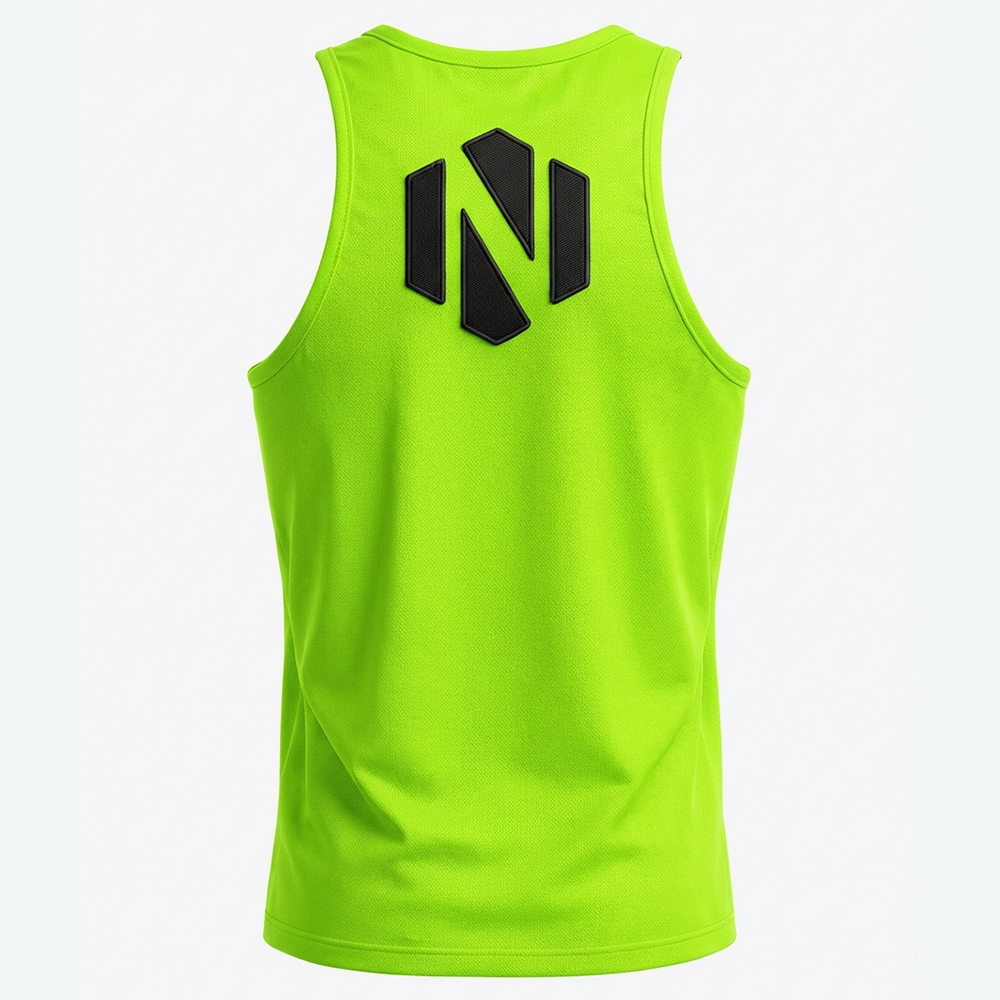 Nexxus Aero-Vent Custom Men’s Premium Fightwear Tank Top (Elite High-Visibility Neon Green & Black Lightweight MMA Training & Striking Singlet)