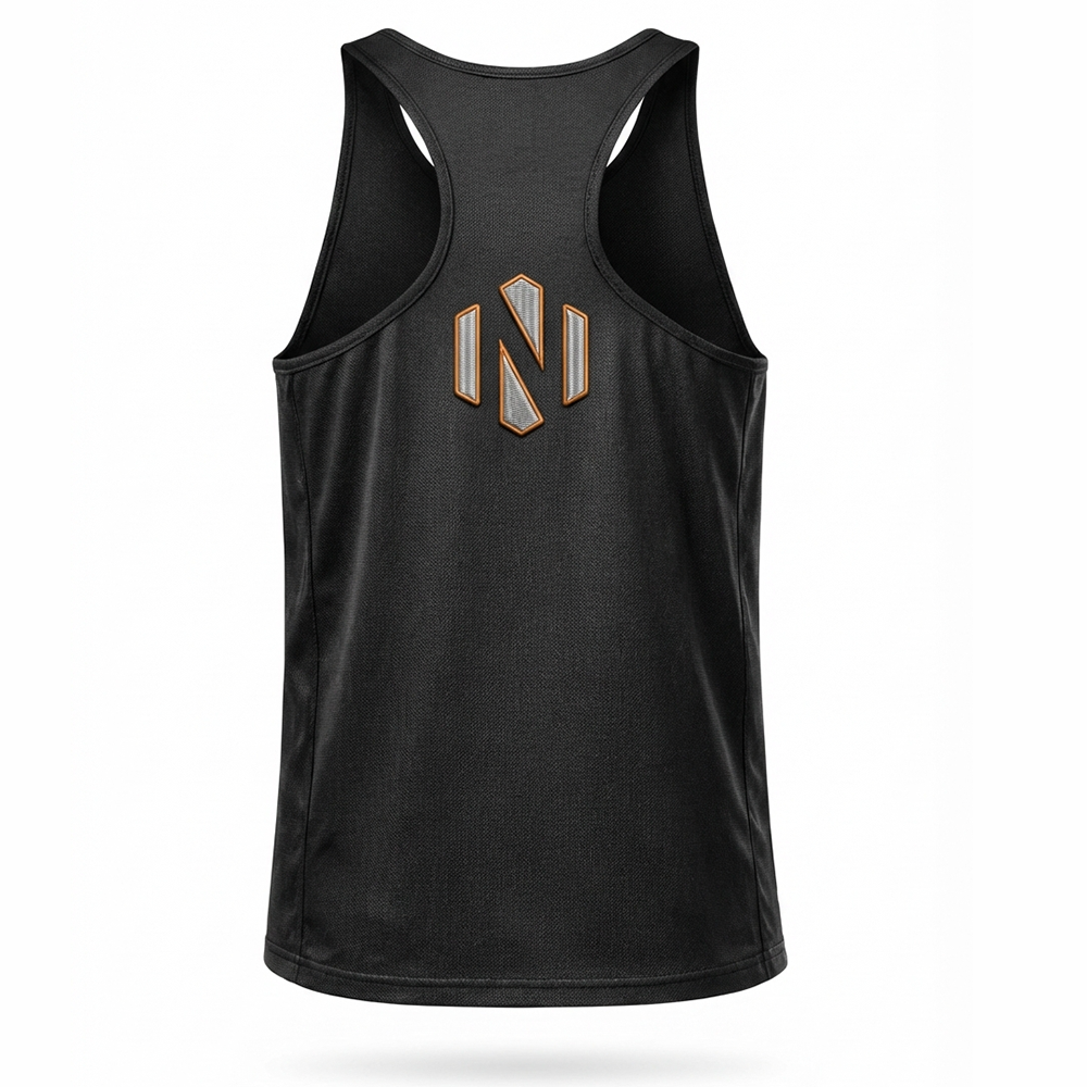 Nexxus Stealth-Vent Custom Men’s Premium Fightwear Tank Top (Elite Matte Black & Charcoal Lightweight MMA Training & Boxing Singlet)
