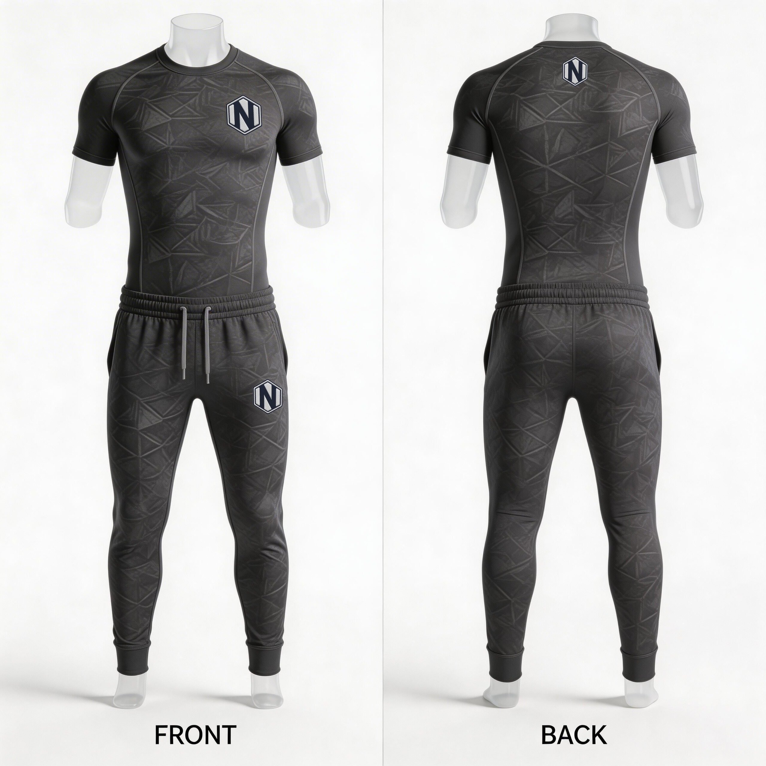 Nexxus Iron-Pulse Custom Men’s Premium Gym Wear Set (Elite Engineering Moisture-Wicking Performance Compression Top & Training Tights Set)