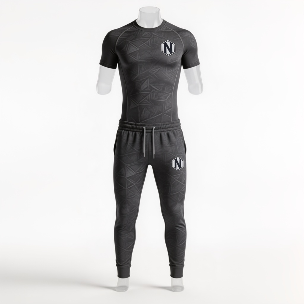 Nexxus Iron-Pulse Custom Men’s Premium Gym Wear Set (Elite Engineering Moisture-Wicking Performance Compression Top & Training Tights Set)