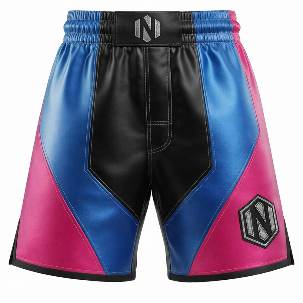 Nexxus Matrix-Pulse Custom Men’s Premium MMA Fight Shorts (Elite Multi-Color Satin-Finish Paneled Grappling & Kickboxing Training Shorts)