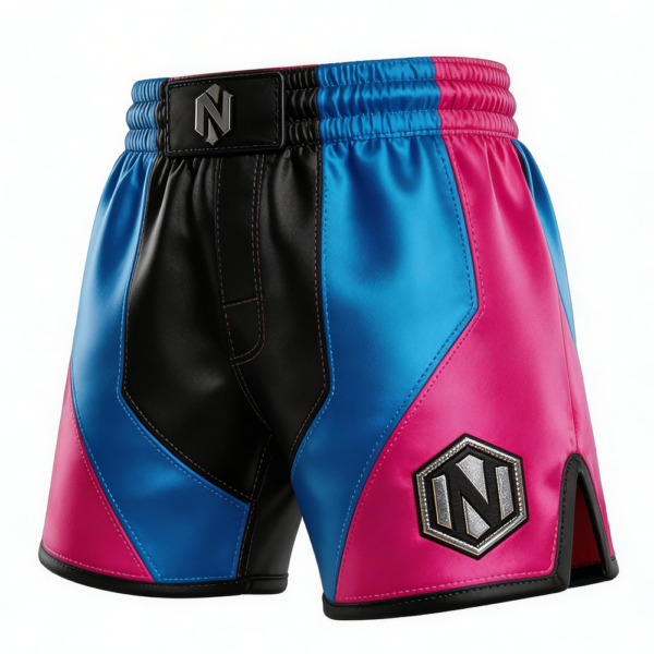 Nexxus Matrix-Pulse Custom Men’s Premium MMA Fight Shorts (Elite Multi-Color Satin-Finish Paneled Grappling & Kickboxing Training Shorts)