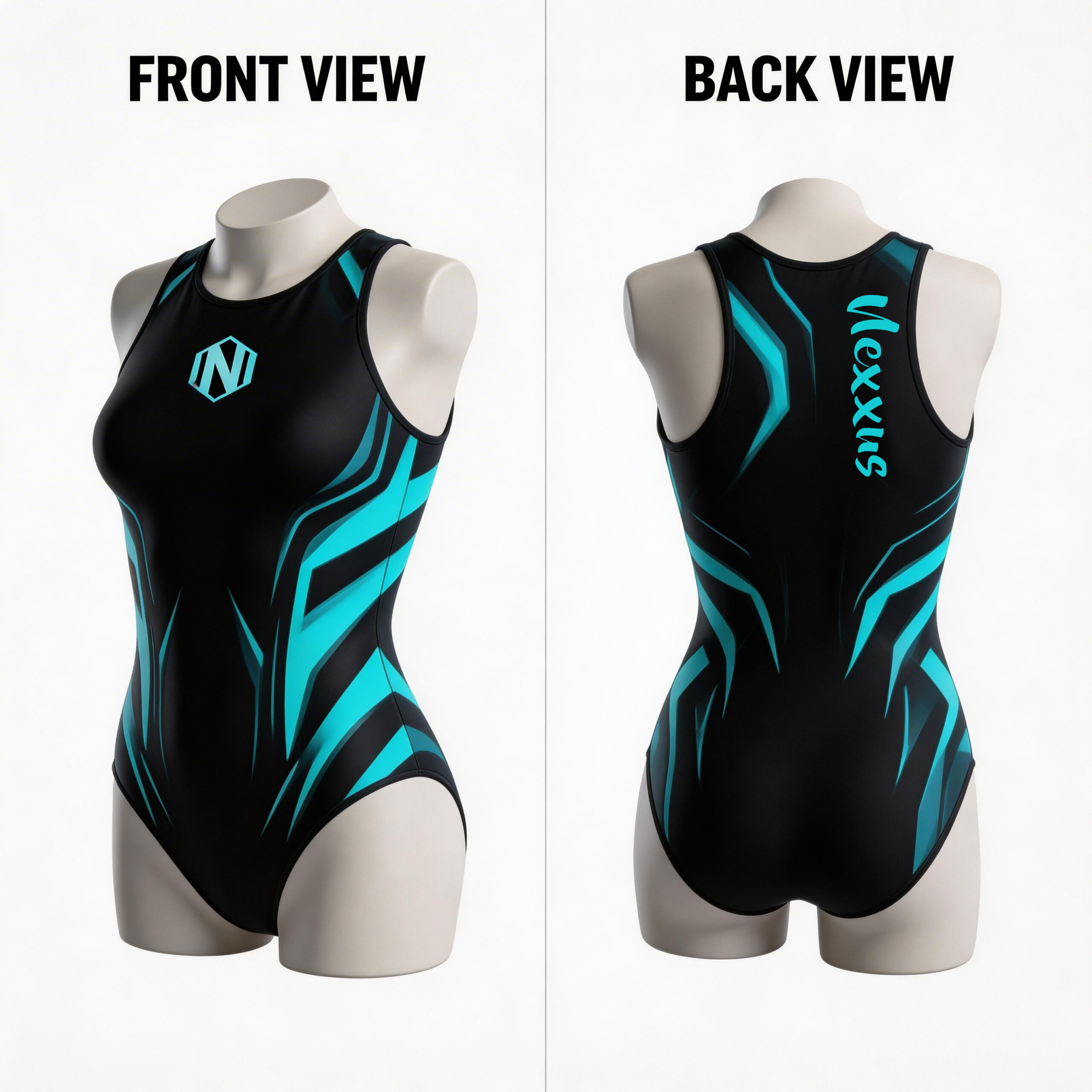 Nexxus Stealth Vector Custom Sleeveless Full-Body Swimskin (Premium Cyber-Grid Compression Rash Guard & Watersports Bodysuit)