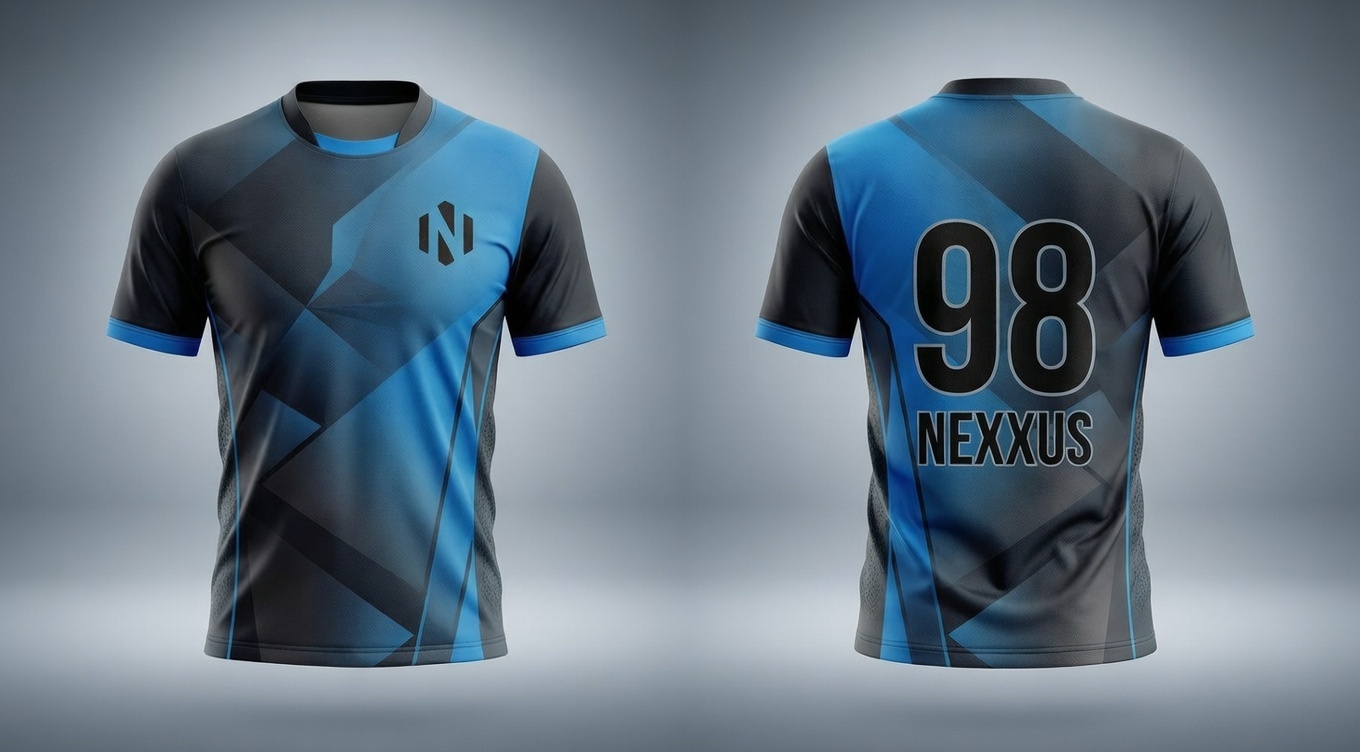 Nexxus Cyber-Pulse Custom Table Tennis Uniform Kit (Premium Sublimated Grid Jersey & High-Mobility Athletic Shorts Set)