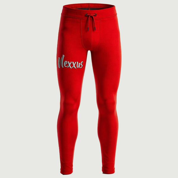 Nexxus Crimson-Lock Custom Men’s Premium Grappling Tights (Elite High-Gloss Metallic Royal Red Compression BJJ Spats & Pro Training Tights)